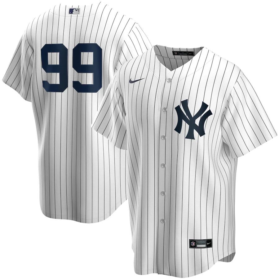 Mens New York Yankees 99 Aaron Judge Nike White Home Replica Player Name MLB Jerseys